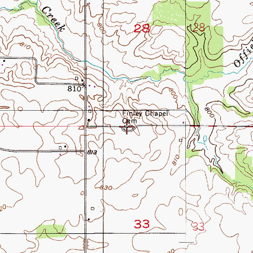 Topographic Map of Finley Chapel Cemetery, IN