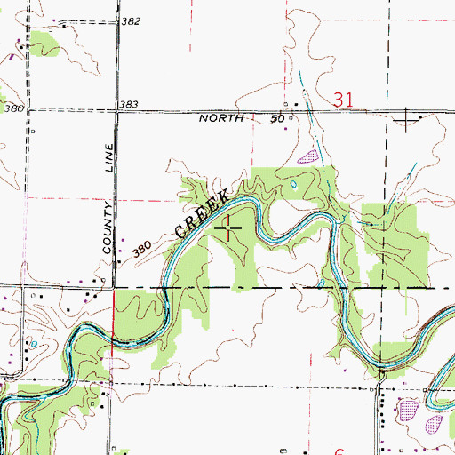 Topographic Map of Firlick Creek, IN