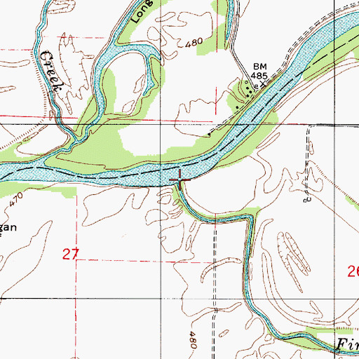 Topographic Map of First Creek, IN