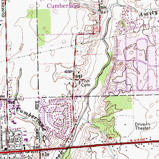 Topographic Map of Fish Cemetery, IN