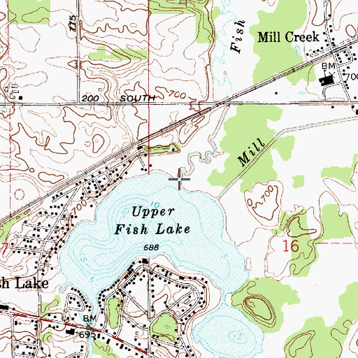 Topographic Map of Fish Creek, IN