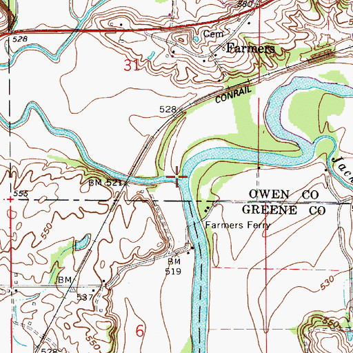 Topographic Map of Fish Creek, IN