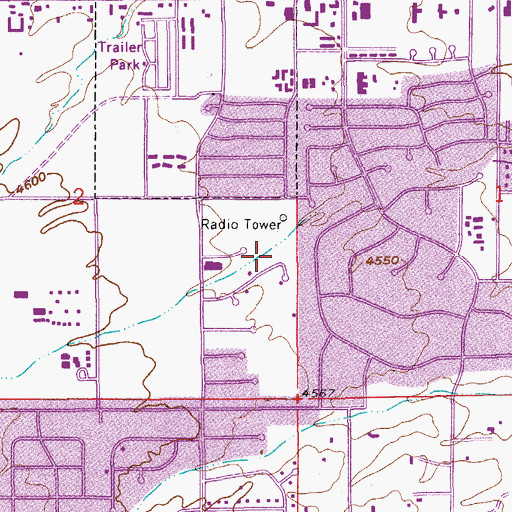 Topographic Map of KTAZ-FM (Sierra Vista), AZ