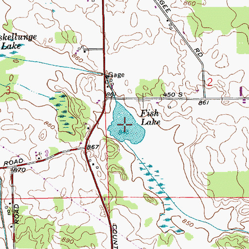 Topographic Map of Fish Lake, IN