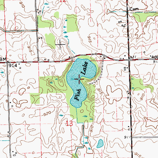 Topographic Map of Fish Lake, IN