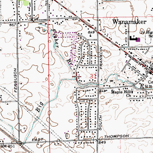 Topographic Map of Fisher Brook, IN