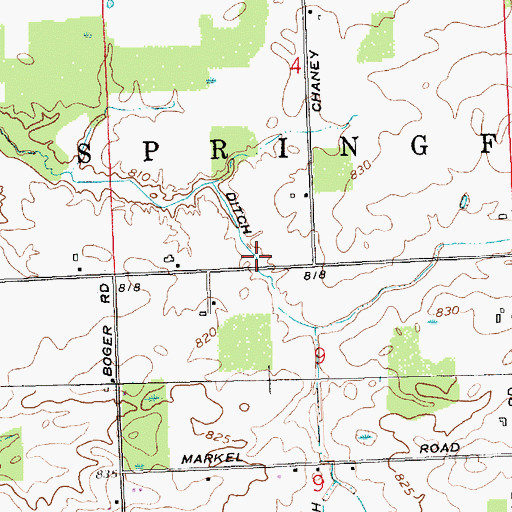 Topographic Map of Fisher Ditch, IN