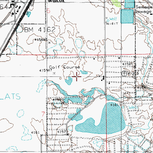 Topographic Map of Twin Lakes Country Club and Golf Course, AZ