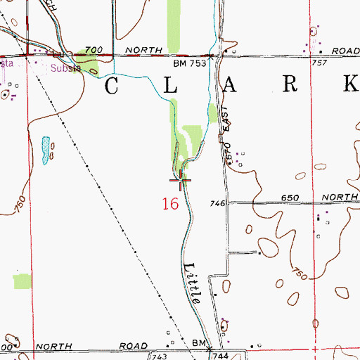 Topographic Map of Flat Branch, IN