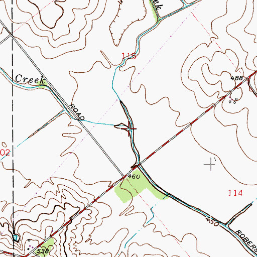 Topographic Map of Flat Creek, IN