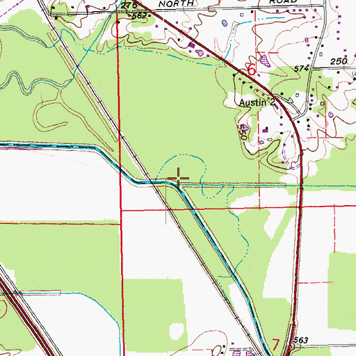 Topographic Map of Flat Creek, IN