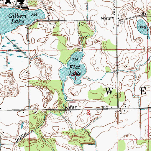 Topographic Map of Flat Lake, IN