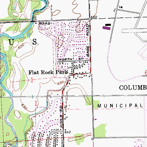 Topographic Map of Flat Rock Park, IN