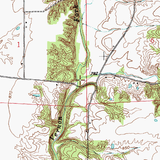 Topographic Map of Flatrock Creek, IN