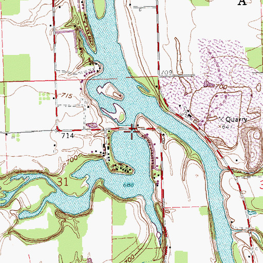 Topographic Map of Flatrock Creek, OH
