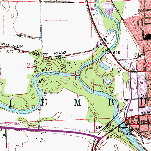 Topographic Map of Flatrock River, IN