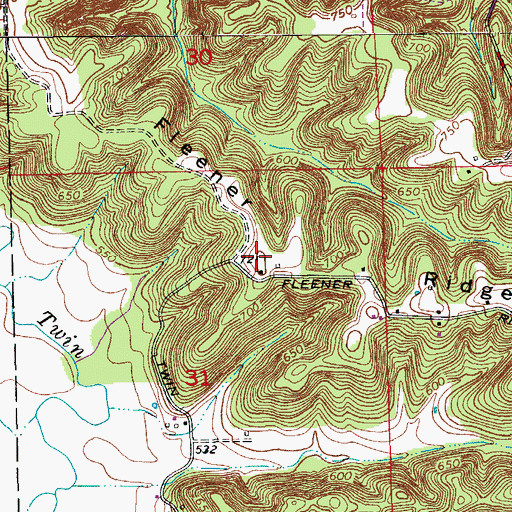 Topographic Map of Fleener Ridge, IN