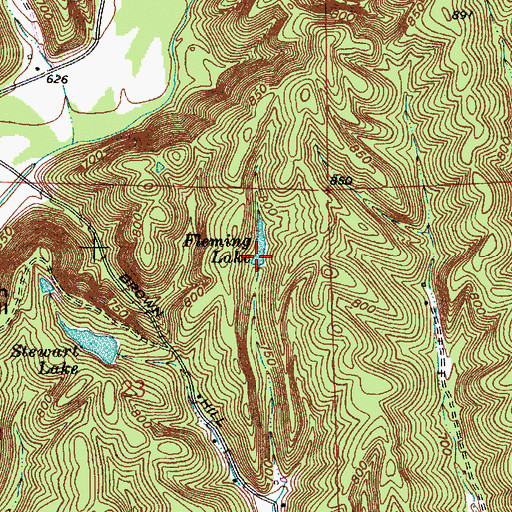 Topographic Map of Fleming Lake, IN