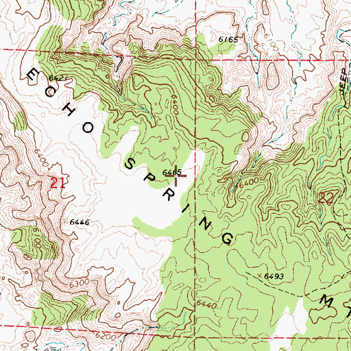 Topographic Map of Echo Spring Mountain, AZ