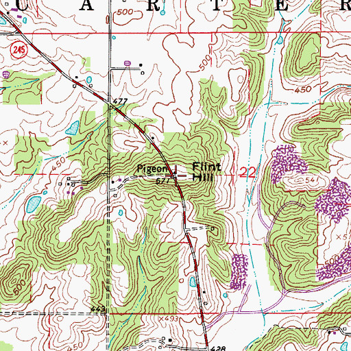 Topographic Map of Flint Hill, IN