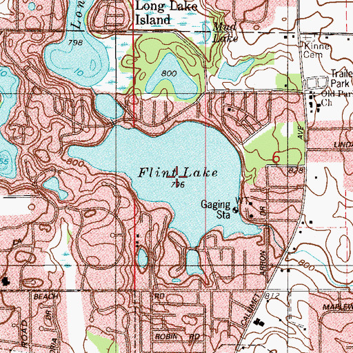 Topographic Map of Flint Lake, IN