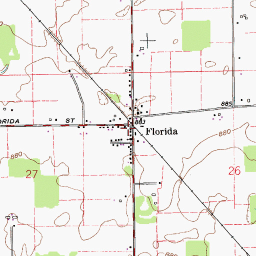 Topographic Map of Florida, IN