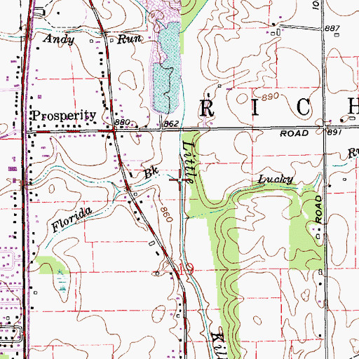 Topographic Map of Florida Brook, IN