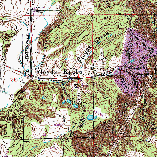 Topographic Map of Floyds Creek, IN