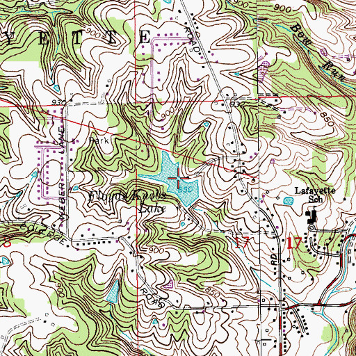 Topographic Map of Floyds Knobs Lake, IN