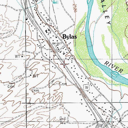 Topographic Map of Arizona Highway Department Maintenance Yard, AZ