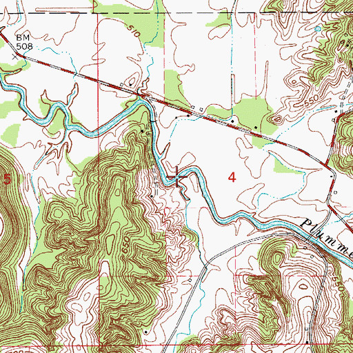 Topographic Map of Flyblow Branch, IN