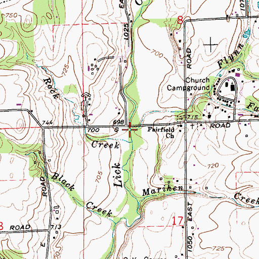 Topographic Map of Flynn Creek, IN