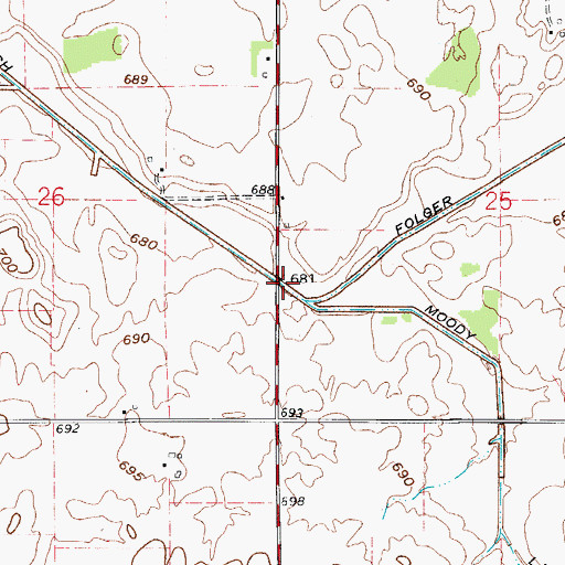 Topographic Map of Folger Ditch, IN