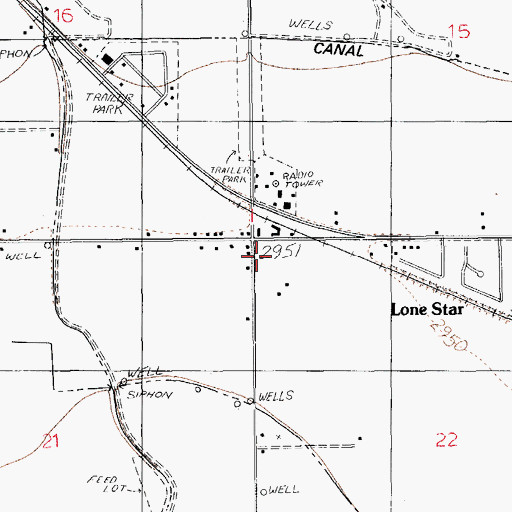 Topographic Map of Arizona Highway Department Maintenance Yard, AZ