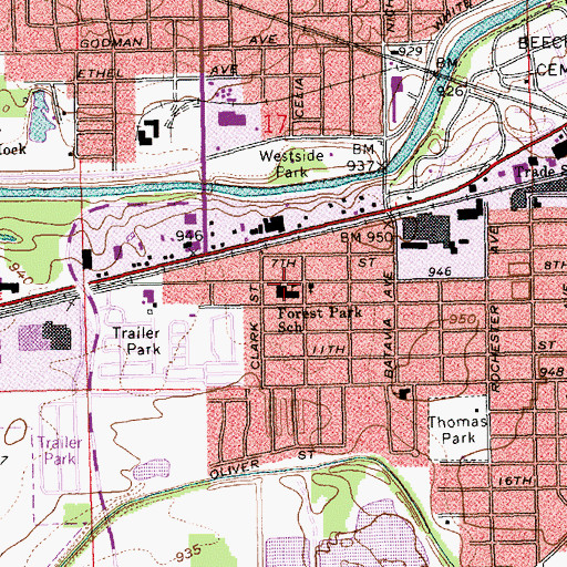 Topographic Map of Forest Park Elementary School, IN