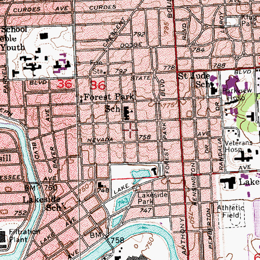 Topographic Map of Forest Park Elementary School, IN