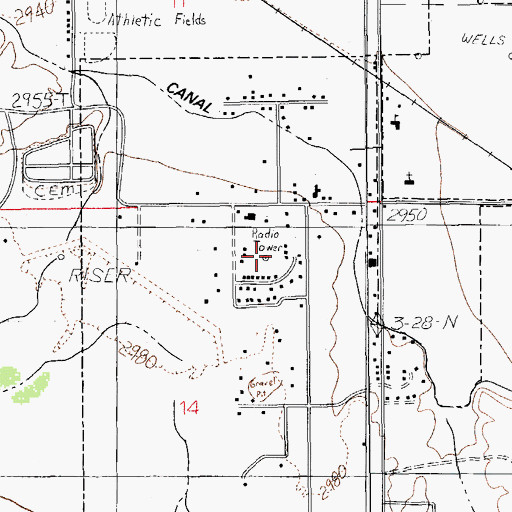 Topographic Map of KATO-AM (Safford), AZ