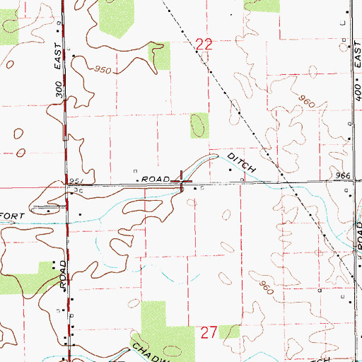 Topographic Map of Fort Ditch, IN