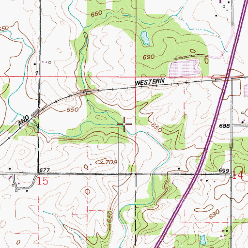 Topographic Map of Foster Branch, IN