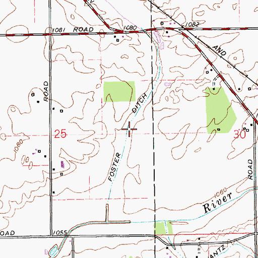 Topographic Map of Foster Ditch, IN