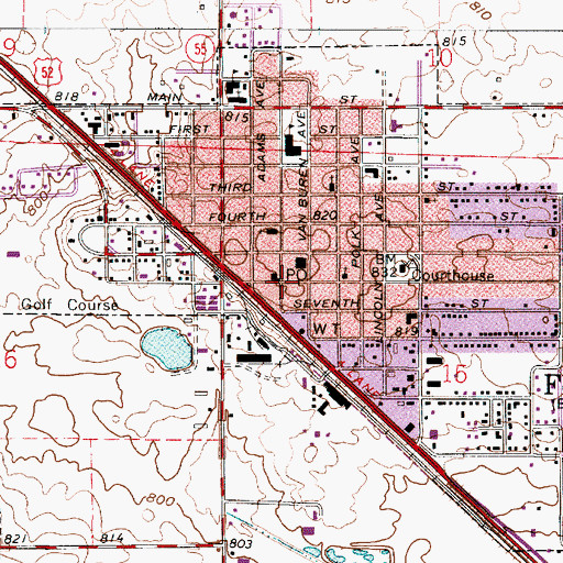 Topographic Map of Fowler, IN