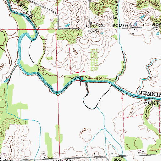 Topographic Map of Fowler Branch, IN