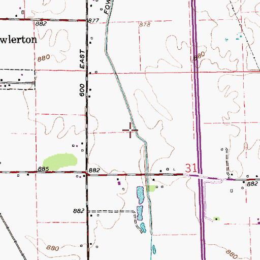 Topographic Map of Fowler Ditch, IN