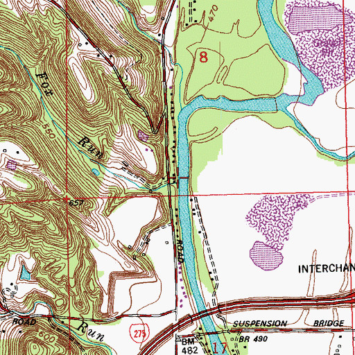 Topographic Map of Fox Run, IN