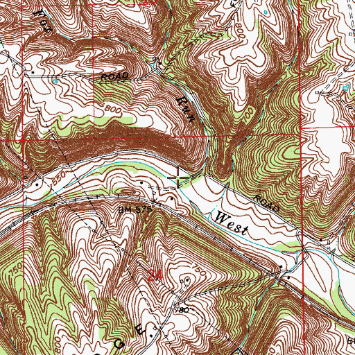 Topographic Map of Fox Run, IN