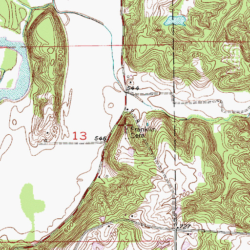 Topographic Map of Franklin Cemetery, IN