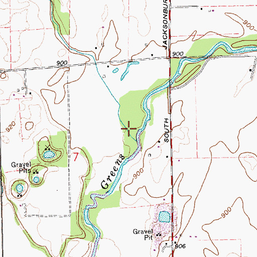 Topographic Map of Franklin Creek, IN