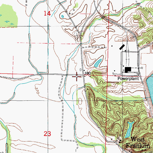 Topographic Map of Franklin School, IN