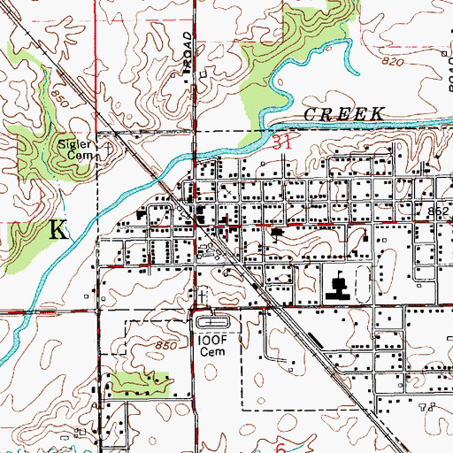 Topographic Map of Frankton, IN