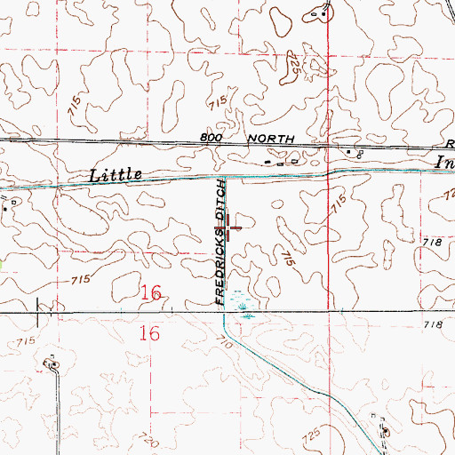 Topographic Map of Fredricks Ditch, IN